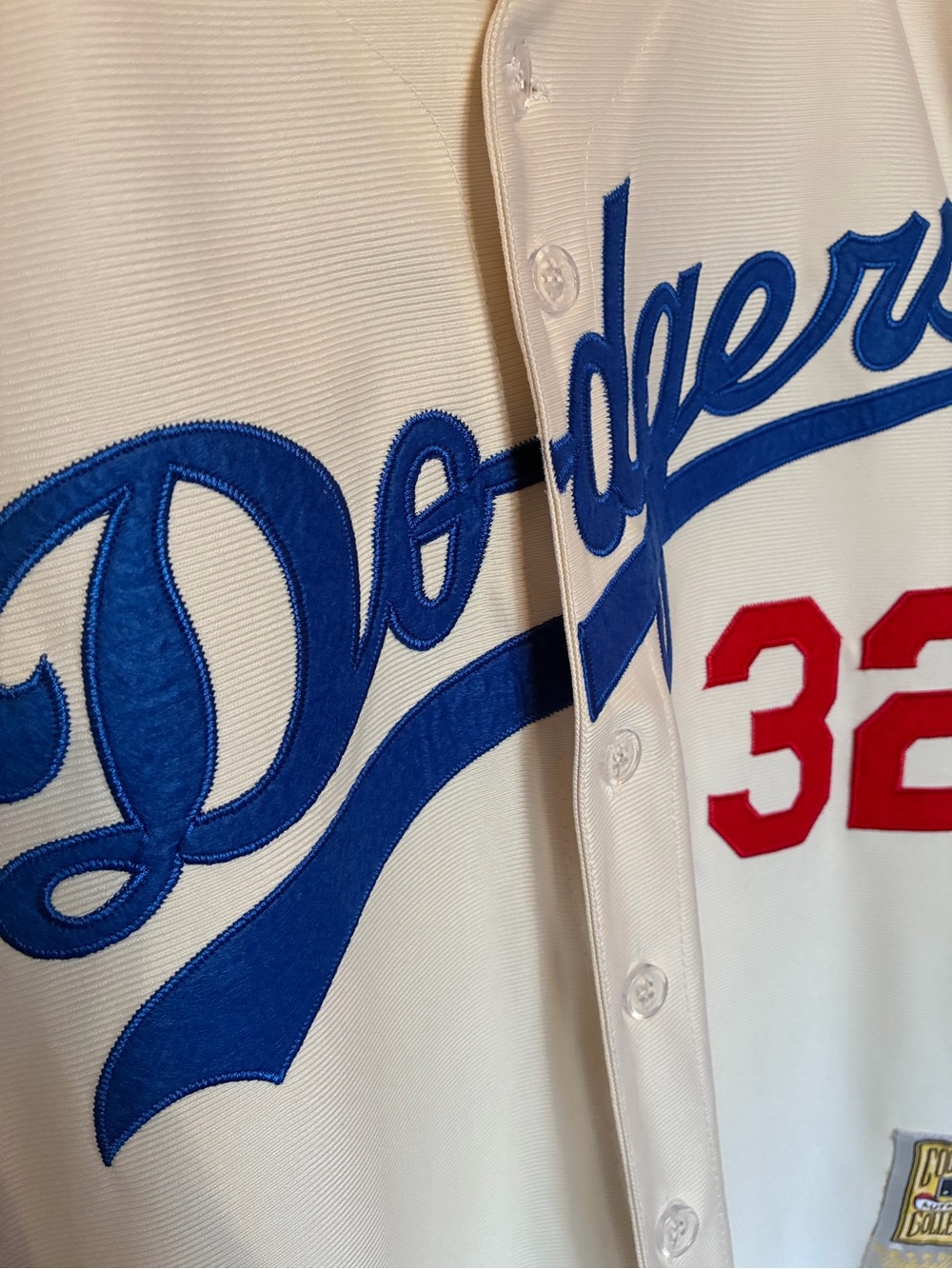 Vintage Sandy Koufax 1958 Los Angeles Dodgers #32 Cream Baseball Jersey - Picture 2 of 8